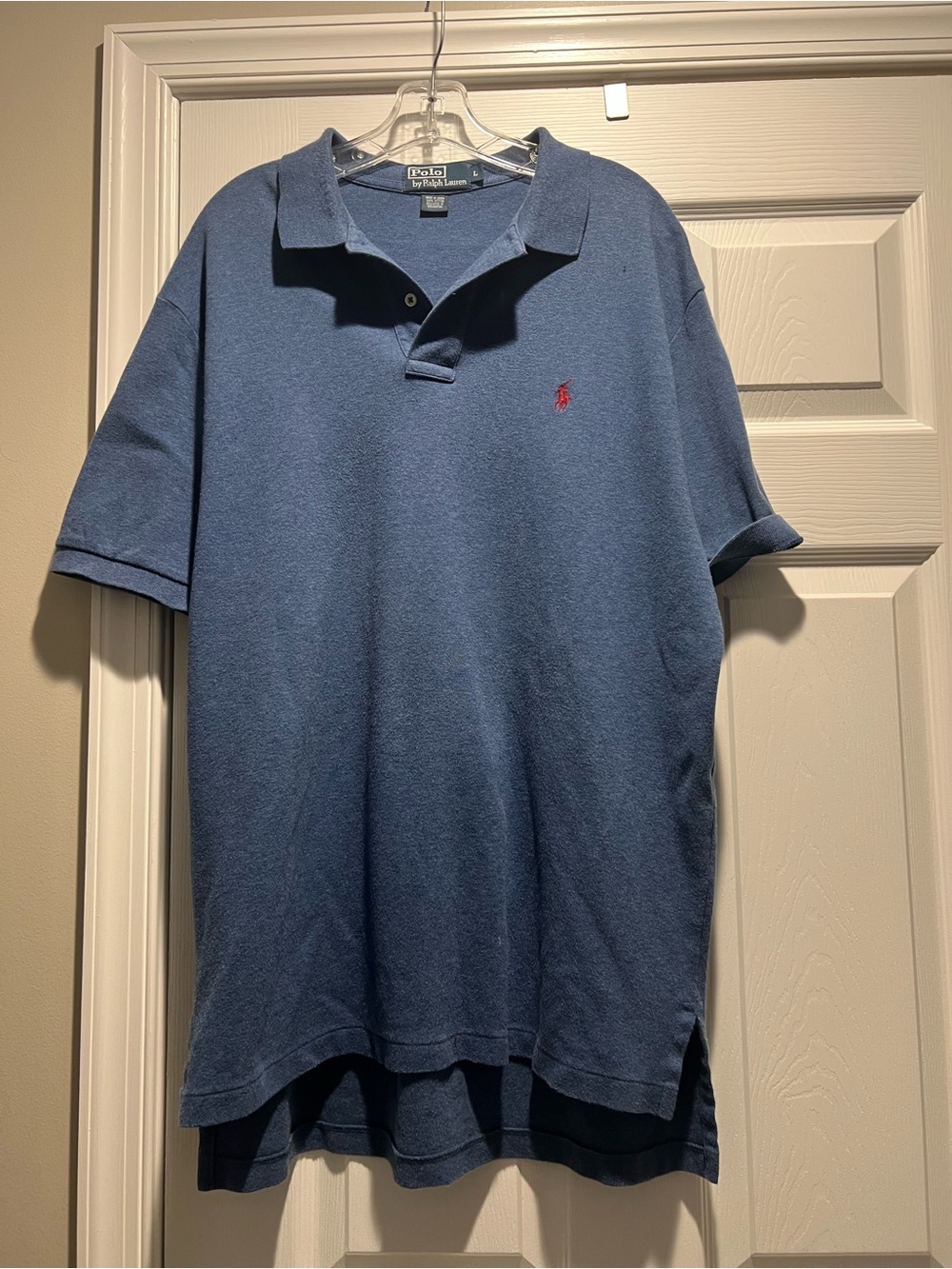 Ralph Lauren Blue Polo with Red Pony Embroidery